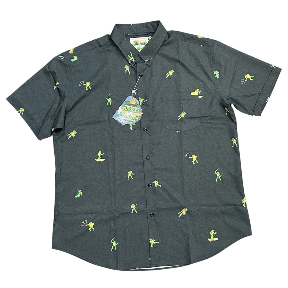 RSVLTS TMNT Ninja Turtles Nickelodeon Men's KUNUFLEX Hawaiian Shirt Size‎ 2XL